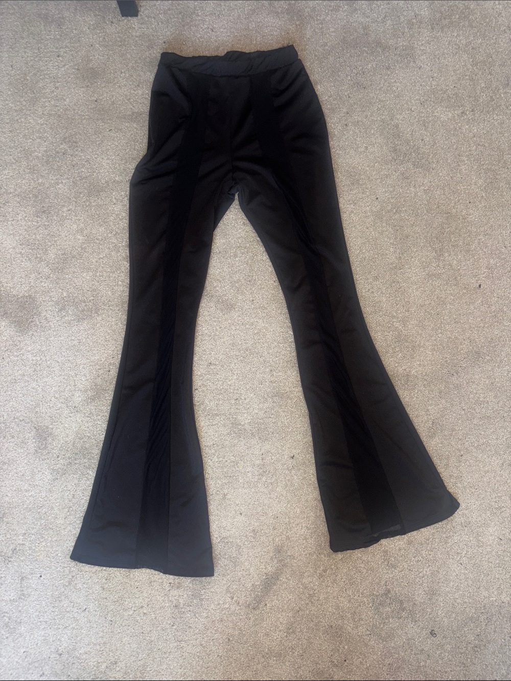 Fashion nova Black Flared mesh Stretch Pants